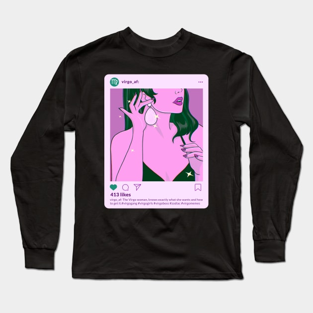 Virgo Long Sleeve T-Shirt by Tip Top Tee's